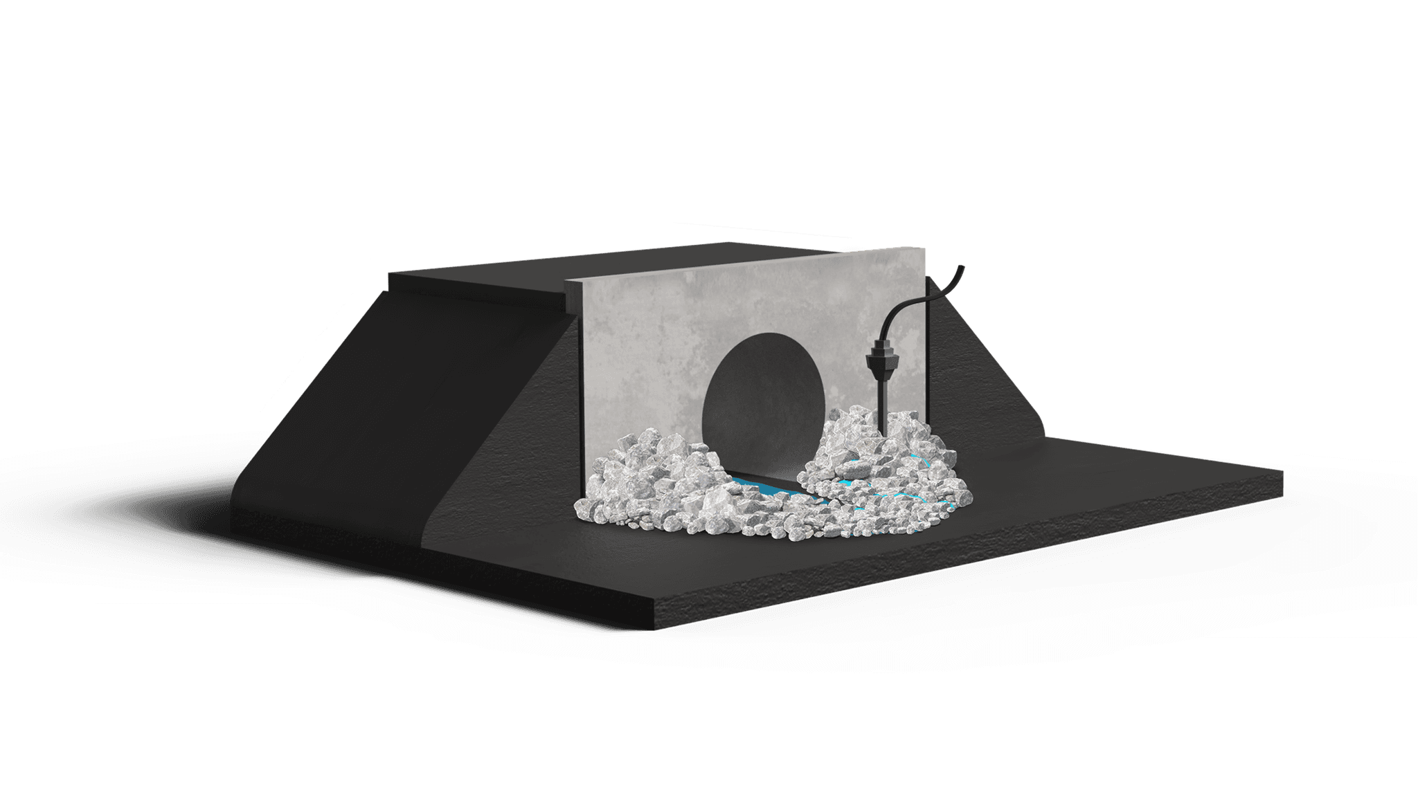 Spillway concrete and rip rap repair